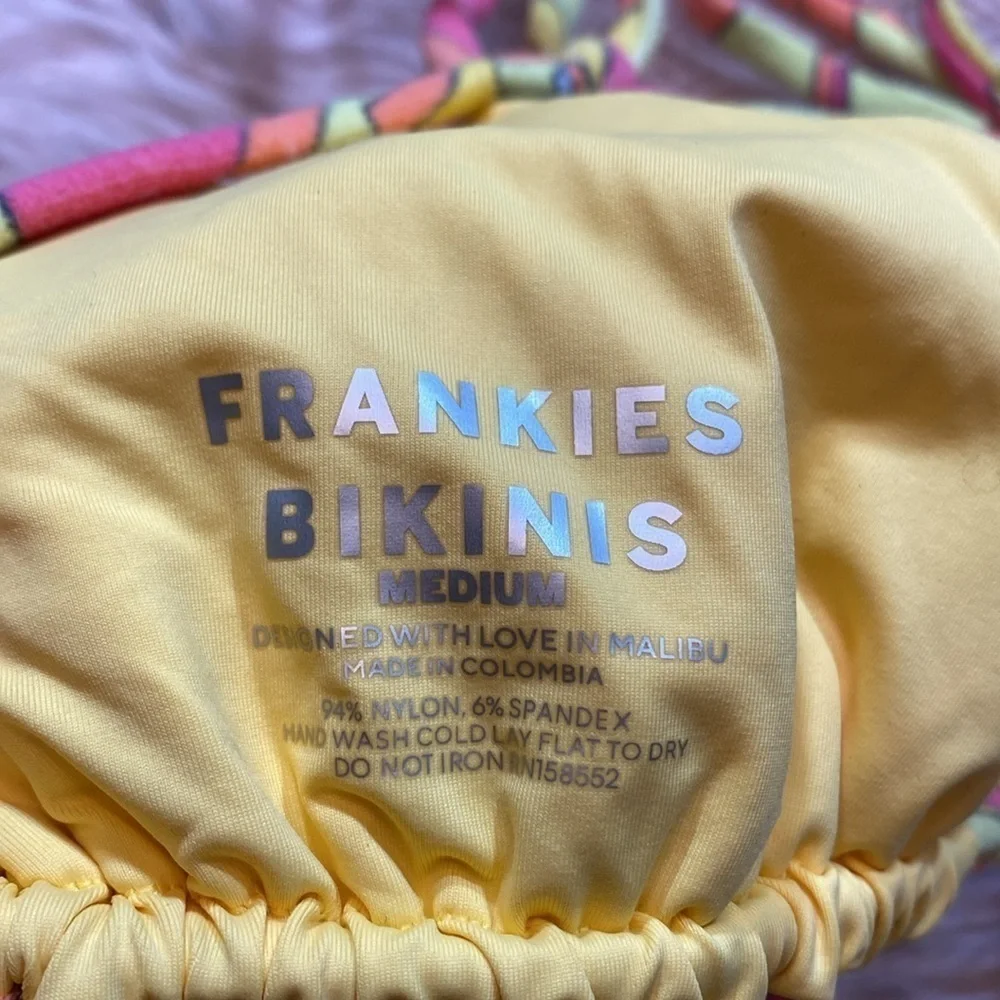 Frankie’s Bikini Tia Printed Top in Peace Terry sz M